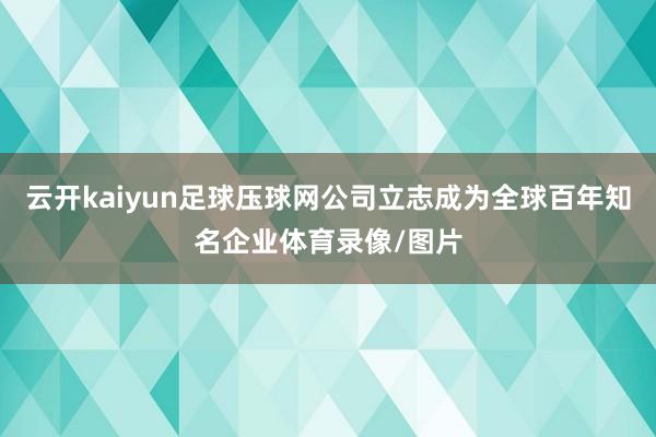 云开kaiyun足球压球网公司立志成为全球百年知名企业体育录像/图片