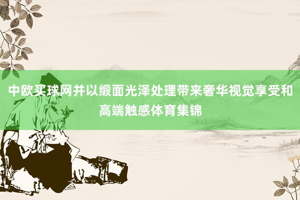 中欧买球网并以缎面光泽处理带来奢华视觉享受和高端触感体育集锦