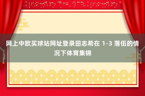 网上中欧买球站网址登录田志希在 1-3 落伍的情况下体育集锦