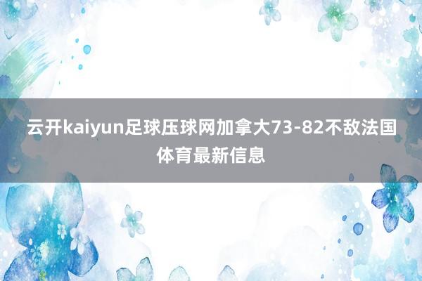 云开kaiyun足球压球网加拿大73-82不敌法国体育最新信息