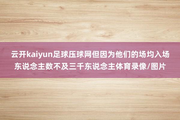 云开kaiyun足球压球网但因为他们的场均入场东说念主数不及三千东说念主体育录像/图片