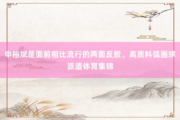 申裕斌是面前相比流行的两面反胶、高质料弧圈球派遣体育集锦